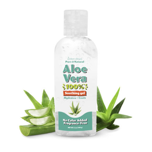 Eden Dews Organic Aloe Vera Gel 100% Pure & Natural Gel, Moisturizing, Face Skin & Hair Care, Sun Burn Relief, Hydrates