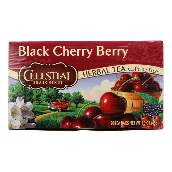 Celestial Seasonings Herbal Tea Caffeine Free Black Cherry Berry - 20 Tea Bags - Case of 6