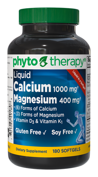 Phyto-Therapy Liquid Calcium with Magnesium - 1000 mg - 180 Softgels