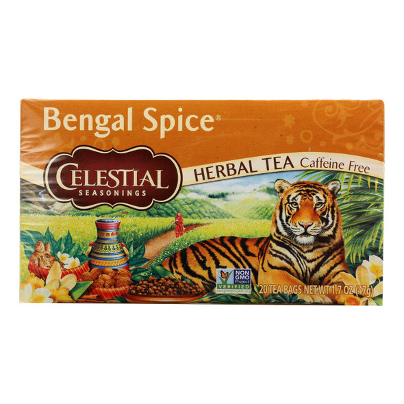 Celestial Seasonings Herbal Tea Caffeine Free Bengal Spice - 20 Tea Bags - Case of 6