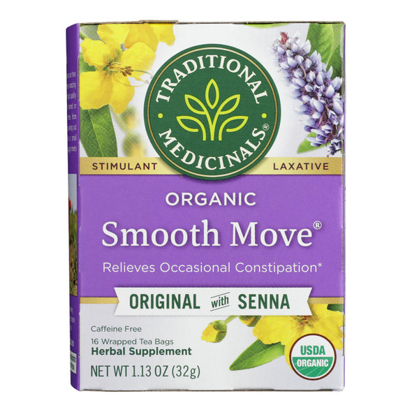 Traditional Medicinals Organic Smooth Move Herbal Tea - 16 Tea Bags - Case of 6