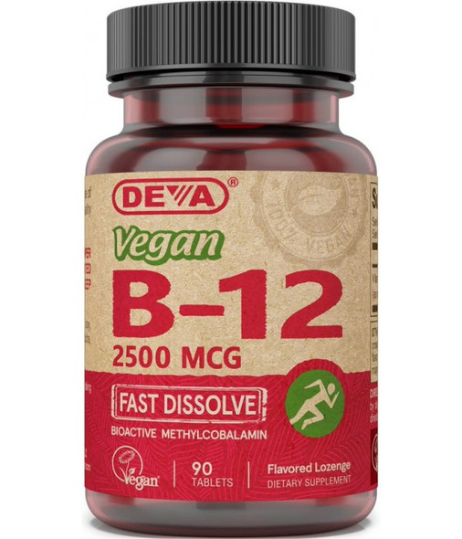 Deva Vegan Vitamins - Sublingual B-12 2500mcg - 90 Tablets