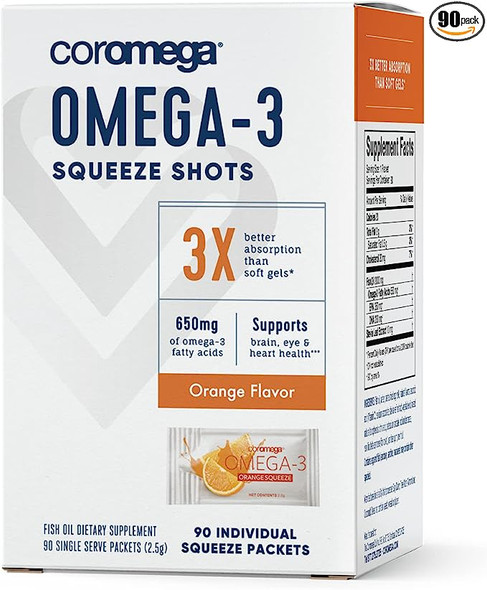 The Coromega Company - Omega 3 Squeeze Orange - 1 Each - 90 CT