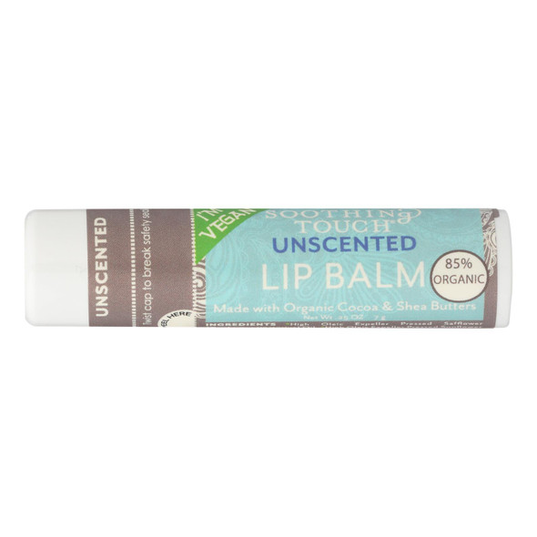 Soothing Touch Lip Balm - Vegan Unscented - Case of 12 - .25 oz