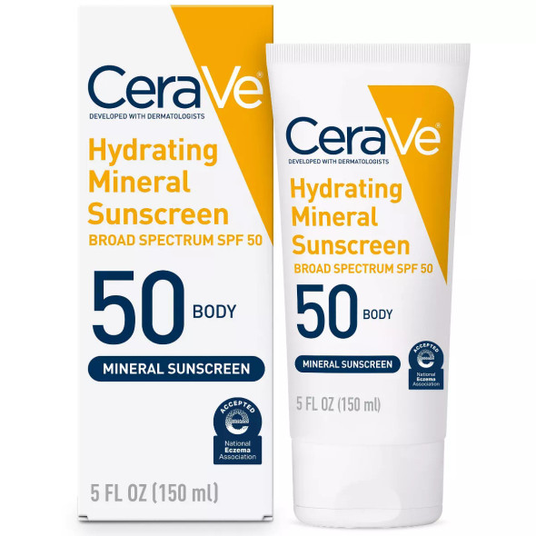 CeraVe - Hydrating Mineral Sunscreen Body Lotion - SPF 50 - 5 fl oz