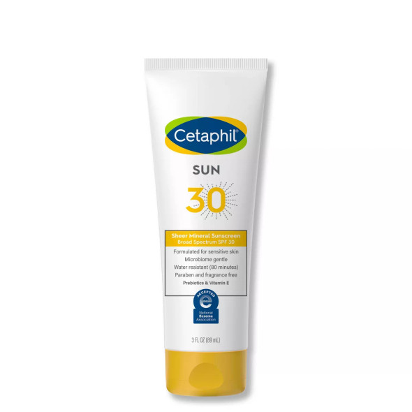 Cetaphil - Sheer Mineral Sunscreen Lotion - Probiotics & Vitamin E -  SPF 30 - 3 fl oz