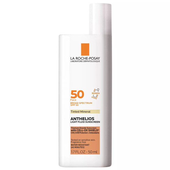 La Roche Posay - Anthelios Light Fluid Mineral Sunscreen Tinted Face Lotion - SPF 50 - 1.7 fl oz