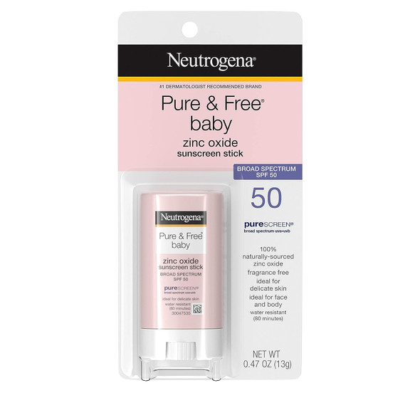 Neutrogena - Pure & Free Baby Mineral Sunscreen Stick - SPF 50 - 0.47 oz