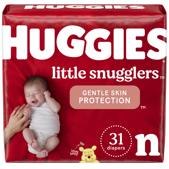 Huggies Little Snugglers Baby Diapers, Size Newborn, 31 Ct