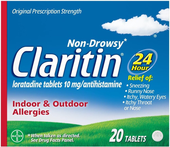 Claritin 24 Hour Non-Drowsy Allergy Relief Tablets, 20 count