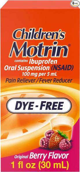 Children's Motrin Oral Suspension, Pain Reliever/Fever Reducer, Ibuprofen (NSAID), Original Berry Flavor, 4 fl oz