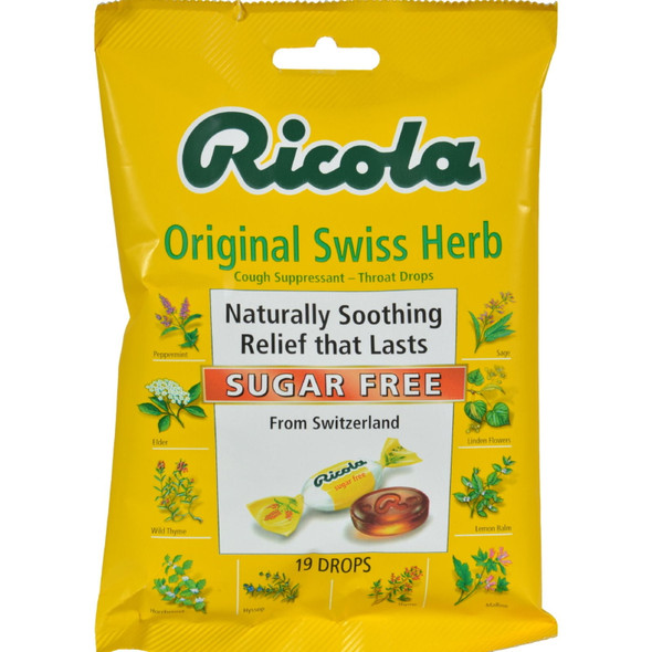 Ricola Natural Cough Drops, Orginal Herb Flavor, Sugar Free, 19 count