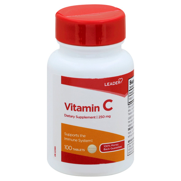 Leader Vitamin C 250mg Tablets, 100ct