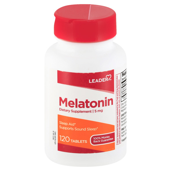 Leader Melatonin Sleep Aid 5mg Tablets 120 Ct