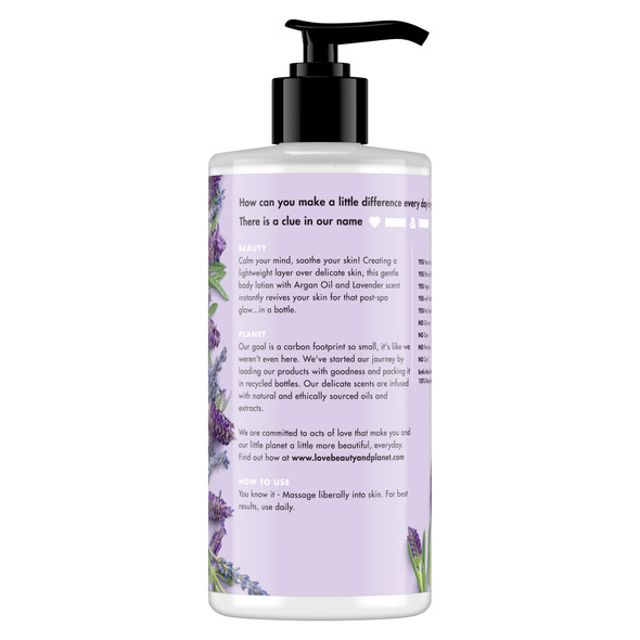 Love Beauty and Planet Body Lotion Argan Oil and Lavender, 13.5 oz