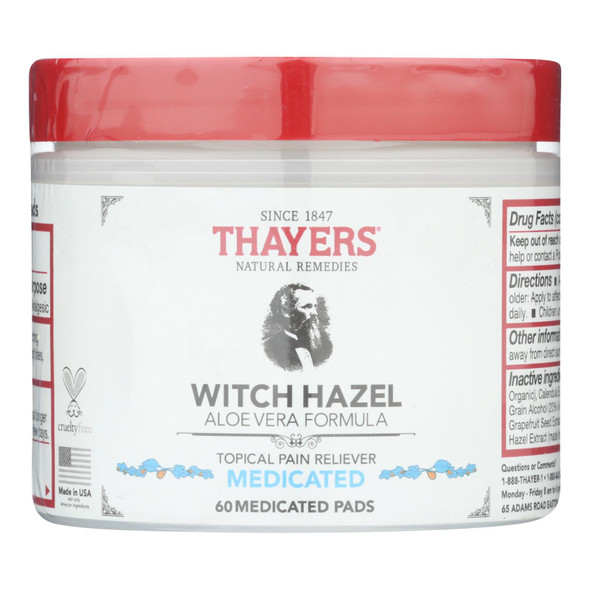 Thayer's Natural Remedies Superhazel Topical Pain Reliever Pads  - 1 Each - 60 PADS