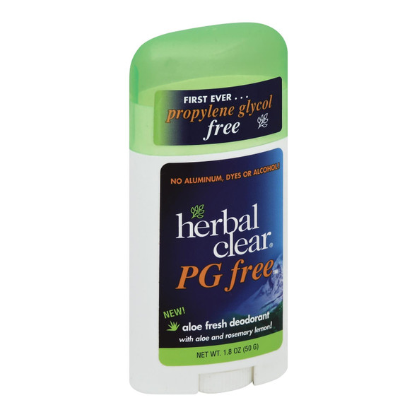Herbal Clear Deodorant Stick - Aloe Fresh - Pg Free - 1.8 oz