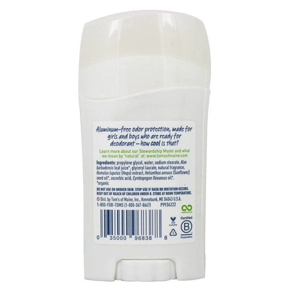 Tom's of Maine Wicked Cool Deodorant for Teen Girls Summer Fun 2.25 fl ounce