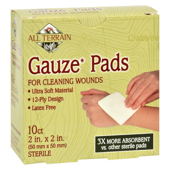 All Terrain - Gauze Pads Latex Free - 10 Pads