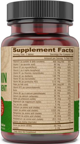 Deva Vegan Multivitamin and Mineral Supplement Iron-Free - with Vitamins A, C, D, E, B Complex, High-Potency Formulation for Daily Health and Wellness - 90 Tiny Tablets, 1-Pack