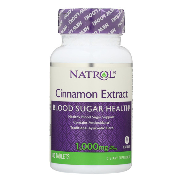 Natrol Cinnamon Extract - 1000 mg - 80 Tablets