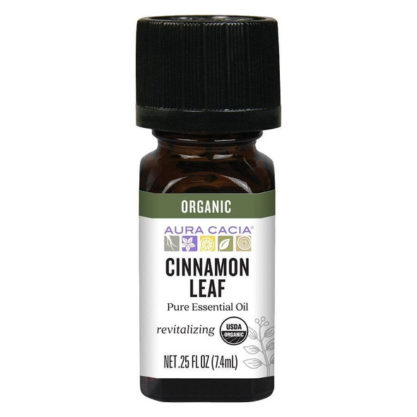 Aura Cacia Essential Oil Cinnamon Leaf (Cinnamomum verum) 0.25 oz