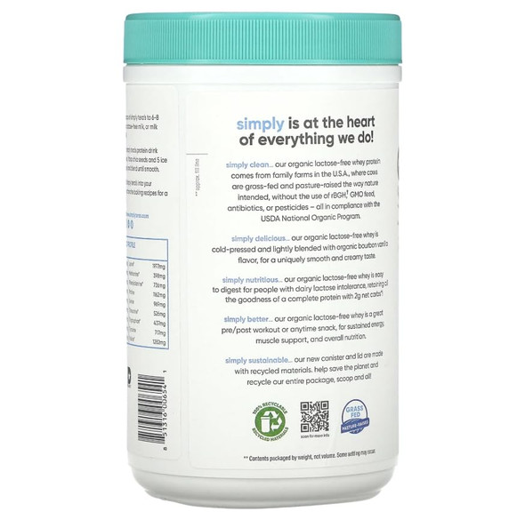 Simply tera's Organic Whey Protein Powder Bourbon Vanilla Flavor