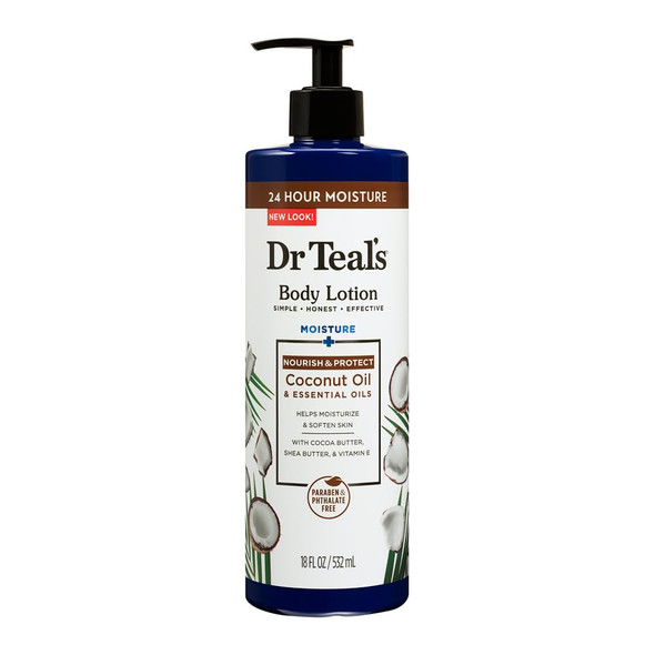Dr Teal's Body Lotion, with Coconut & Essential Oils, 18 oz