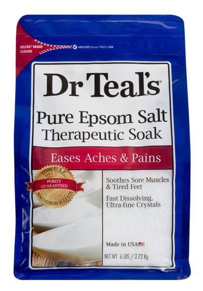 Dr Teal's Pure Epsom Salt Therapeutic Soaking Solution Relieves Pains 96 Ounce