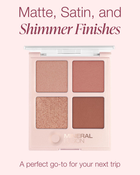 Mineral Fusion Eyeshadow Palette | Vegan Eye Makeup with Matte, Satin, and Shimmer Finishes | Natural, Lightweight Formula (Summer Vacation)