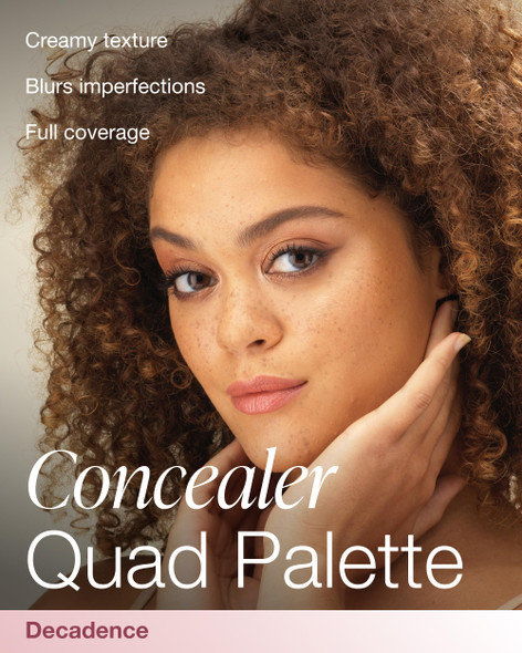 Mineral Fusion Makeup Cream Concealer Eye Palette Quad - 4 Warm to Dark Shades - Decadence - Blemish Concealer & Under Eye Brightener - With Vitamin C & E - Hypoallergenic