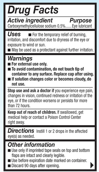Refresh Tears Lubricant Eye Drops For Dry Eyes, 0.5 Fl Oz Sterile
