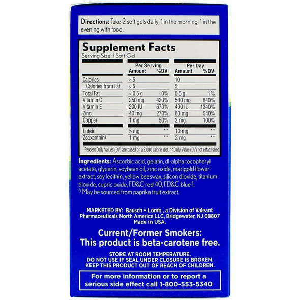 Preser Vision Areds 2 Formula Eye Vitamin & Mineral Softgels Supplement 60 Count