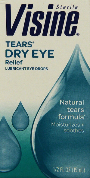 Visine Lubricant Eye Drops Burning Gritty Irritated Dry Relief Sterile 0.5oz