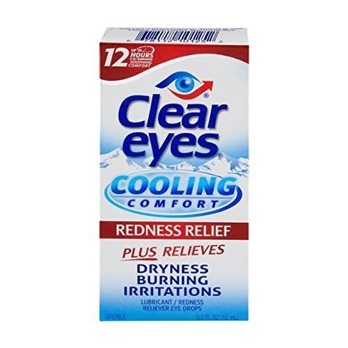 Clear Eyes Lubricant Eye Drops 12hr Cooling Comfort Refresh Redness Relief .5oz