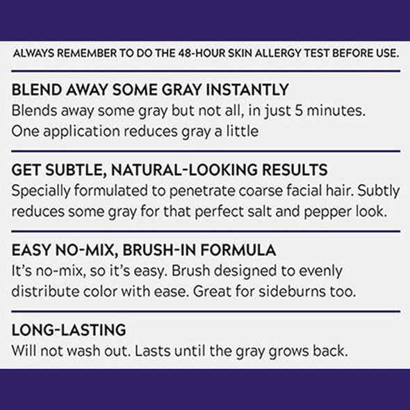 Just For Men Touch of Gray Mustache & Beard, Beard Coloring for Gray Hair with Brush Included for Easy Application, Great for a Salt and Pepper Look - Light & Medium Brown, B-25/35, Pack of 1