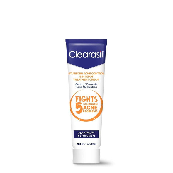 Clearasil Stubborn Acne Control 5 in 1 Spot Treatment Cream, 1 oz