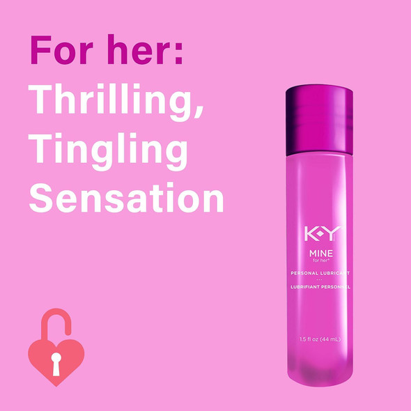 K-Y Yours + Mine Couples Lubricant, Adult Toy Friendly Personal Lubricant & Intimate Gel for Couples, Men, Women, Sex Lube, Clear, 2 x 1.5 Fl Oz, 2 count (Pack of 2)