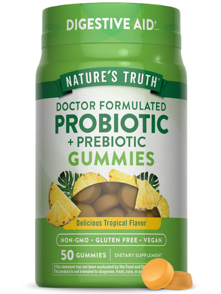 Nature's Truth Probiotic Gummies for Adults | 50 Count | Vegan, Non-GMO & Gluten Free Digestive Health Supplement