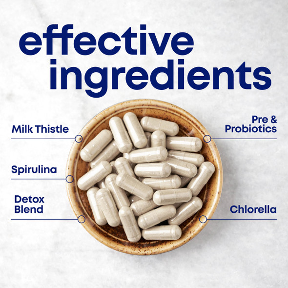 her own Cleanse, Gentle Detox, Supports Healthy Gut, Ocean Algae Cleanse, Prebiotic/Probiotic Blend, Cleansing Herbal Blend, Gluten and Soy Free, Vegan, 60 Capsules, 30 Servings, Multicolor