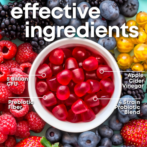 her own Probiotic & Prebiotic Gummy, Supports Digestive Health, Promotes Healthy Gut, Supports Immune Health, 5 Billion CFUs, Gluten and Soy Free, Vegan, 60 Gummies, 60 Servings