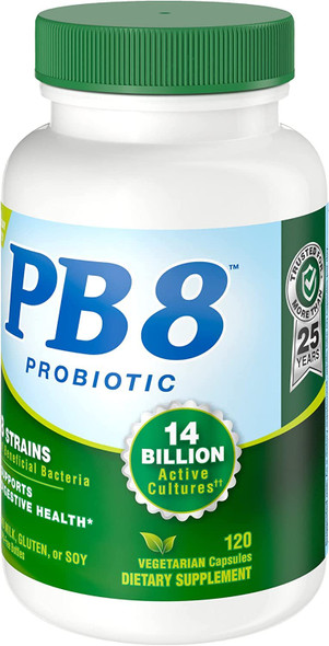 Nutrition Now PB 8 Probiotic Acidophilus For Life* Vegetarian Dietary Supplement for Men and Women, 120 Count