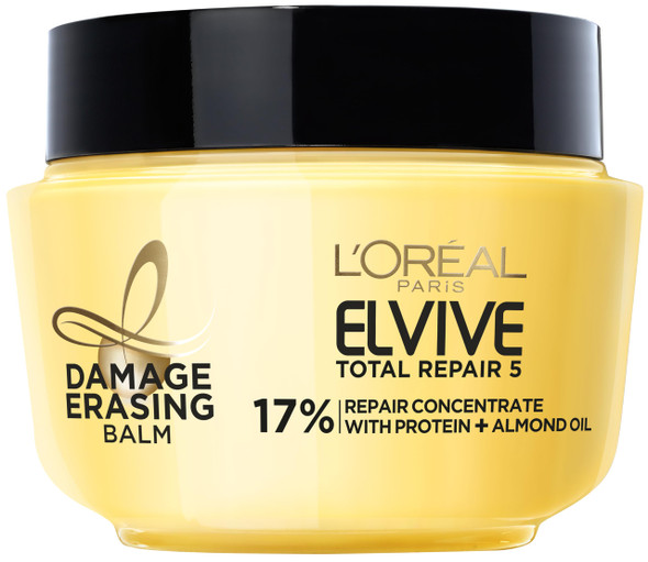 L'Oreal Paris Elvive Total Repair 5 Damage-Erasing Balm with Almond and Protein, 8.5 Ounce (Packaging May Vary)