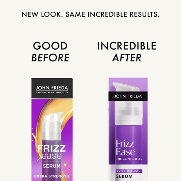 John Frieda Frizz Ease Extra Strength Hair Serum, Instantly Smooths for Healthy, Hydrated, Frizz-Free Hair, for Thick and Coarse Hair, with Argan, Coconut, and Moringa Oil for Heat Protection, 1.69 Oz