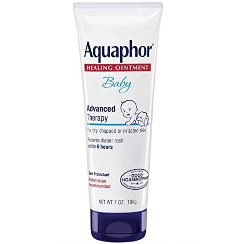 Aquaphor Baby Healing Ointment Advanced Therapy Skin Protectant, Dry Skin and Diaper Rash Ointment, Holiday Baby Gifts, 7 Oz Tube