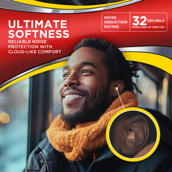 HEAROS Ultimate Softness Series Noise Cancelling Disposable Foam Earplugs NRR 32 Hearing Protection (20 Pair)