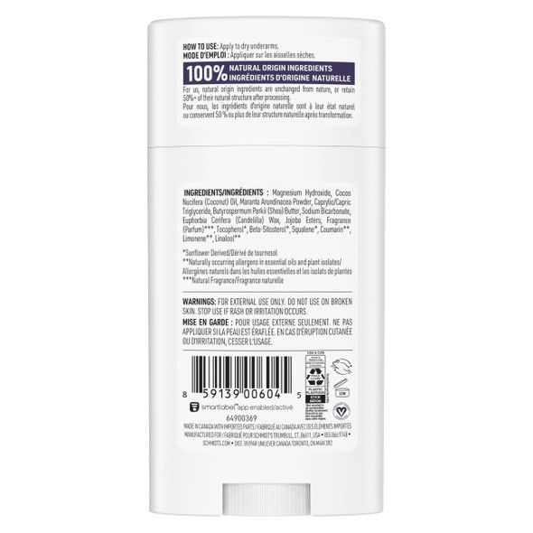 Schmidt's Aluminum-Free Vegan Deodorant Lavender & Sage with 24 Hour Odor Protection, for Women and Men, Natural Ingredients, Cruelty-Free, 2.65 oz
