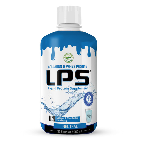 Nutritional Designs LPS Liquid Collagen & Whey Protein Supplement - Sugar-Free Non-GMO Drink - Promotes Healthy Skin & Hair for Men & Women (Neutral)