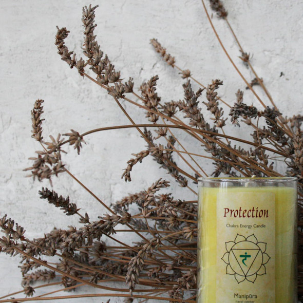 Premium Scented Candle Hand Made Chakra Energy Jar | 11 Oz Jar | Protection, Manipura| Yoga, Prayer & Meditation Candle | Long Burn 60 Hours | Essential Oils of Bergamot, Lime & Grapefruit | Aloha Bay