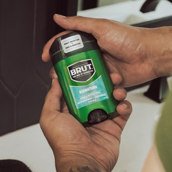 BRUT Signature Scent Antiperspirant and Deodorant - Scented Deodorant Stick for Men - Powerful Sweat Protection - Eliminates Odors - 2.7 oz